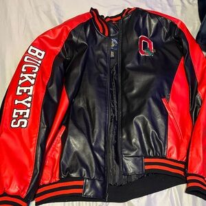 Black and Red Varsity Jacket with Buckeyes Logo